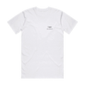 LOPPA PÅ STIFTET · Premium T-shirt · Bröst + Rygg – vit, framifrån