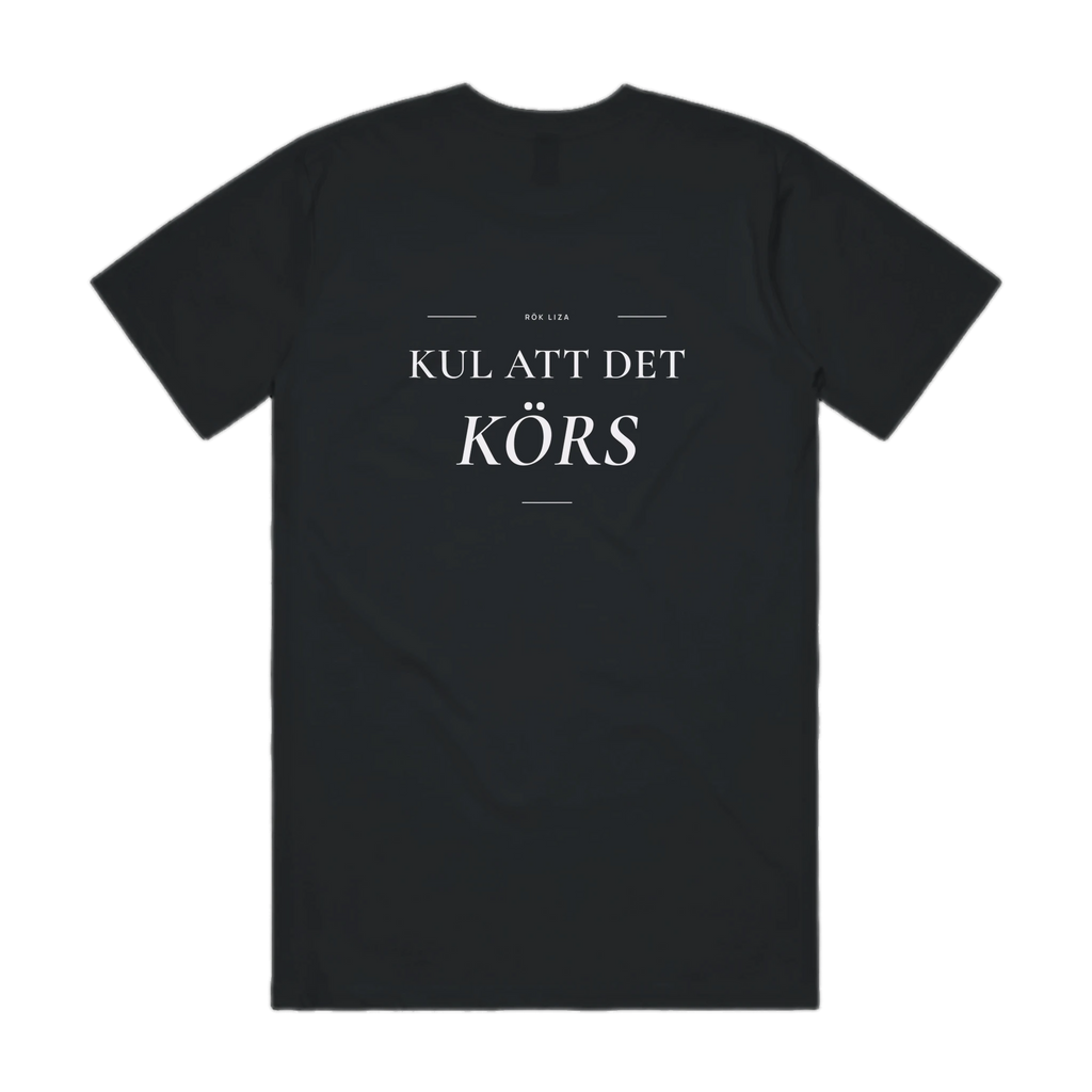 KUL ATT DET KÖRS · Premium T-shirt · Bröst + Rygg – svart, bakifrån