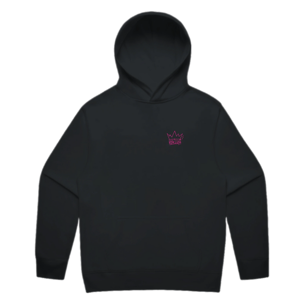 Rök Liza Premium Hoodie – svart, framifrån