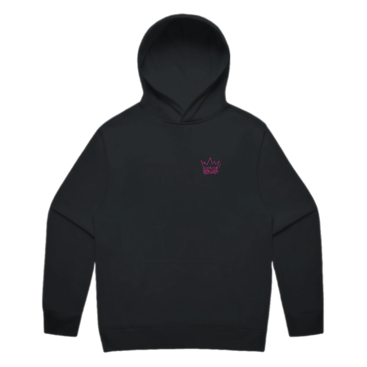 Rök Liza Premium Hoodie – svart, framifrån
