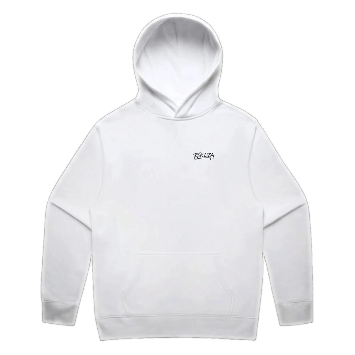 Rök Liza · Signatur Hoodie · Svartvitt – vit, framifrån