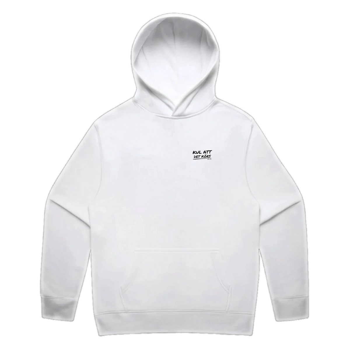 KUL ATT DET KÖRS · Pensel Hoodie · Bröst + Rygg – vit, framifrån