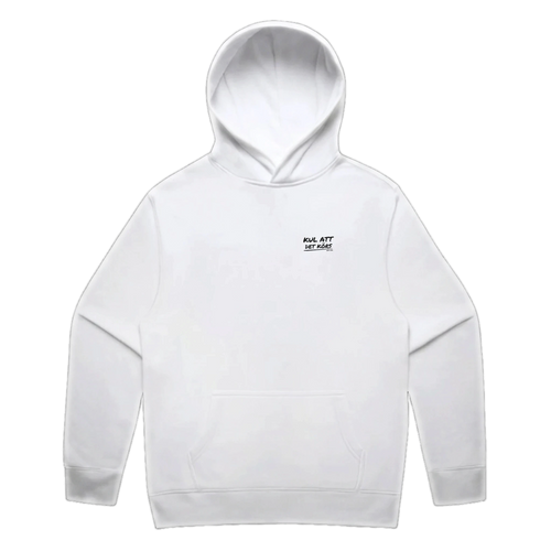 KUL ATT DET KÖRS · Pensel Hoodie · Bröst + Rygg – vit, framifrån