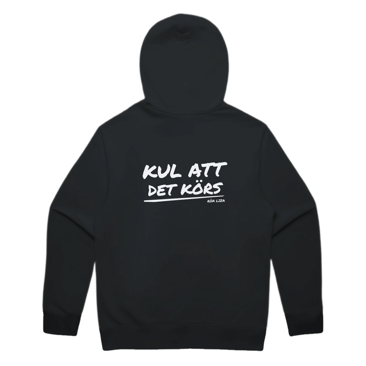 KUL ATT DET KÖRS · Pensel Hoodie · Bröst + Rygg – svart, bakifrån