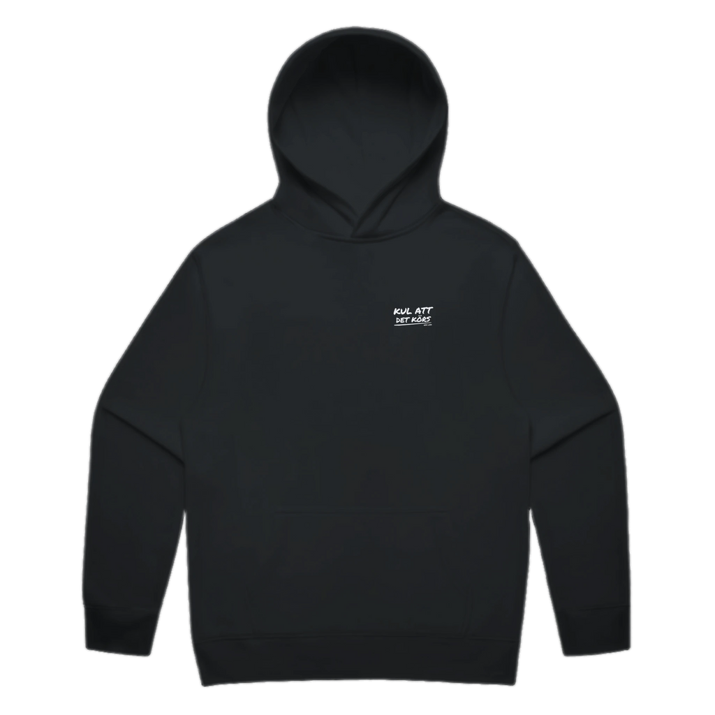 KUL ATT DET KÖRS · Pensel Hoodie · Bröst + Rygg – svart, framifrån
