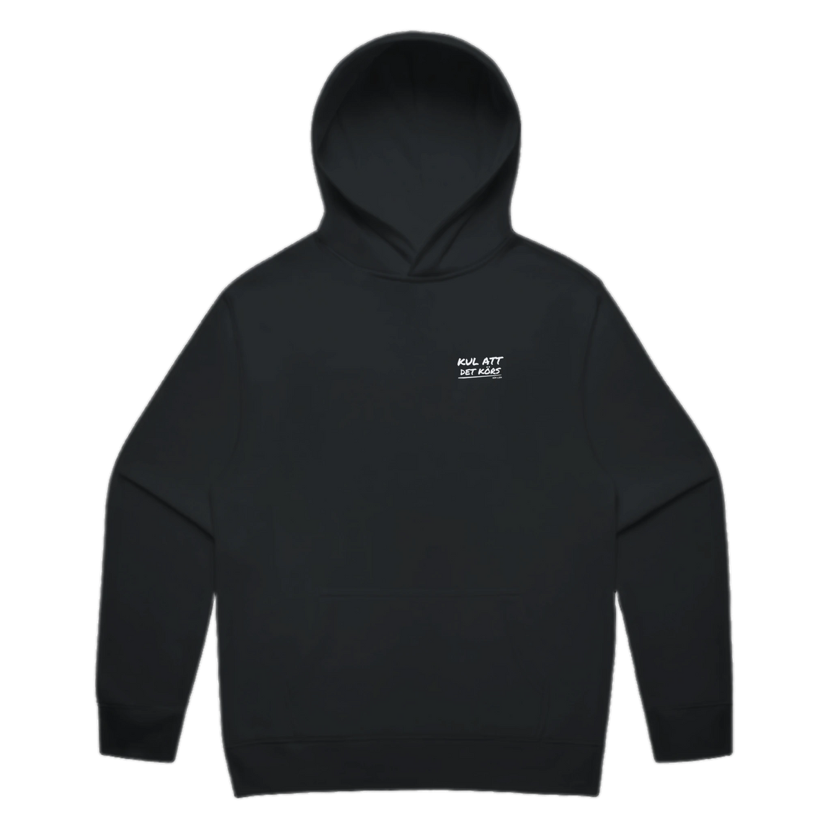 KUL ATT DET KÖRS · Pensel Hoodie · Bröst + Rygg – svart, framifrån