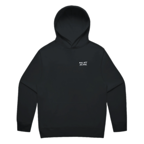 KUL ATT DET KÖRS · Pensel Hoodie · Bröst + Rygg – svart, framifrån